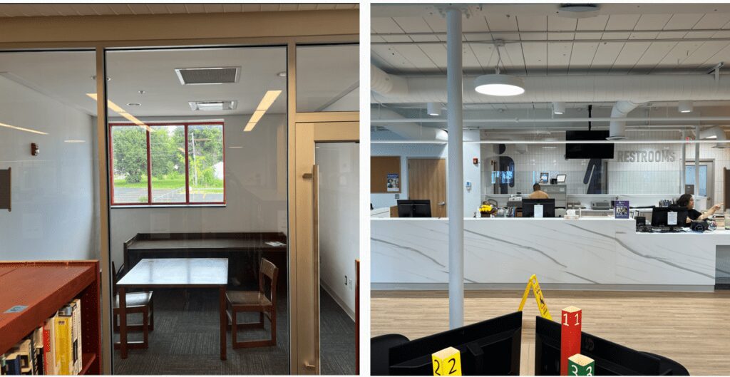 Library reception desk area